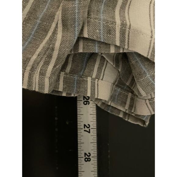 Bryn Walker Tunic Womens Large Gray Stripe Linen Cowl Neck 3/4 Sleeve Lagenlook - Picture 7 of 8
